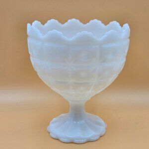 Napco 1185 Milk Glass Pedestal Candy Bowl Vintage Compote